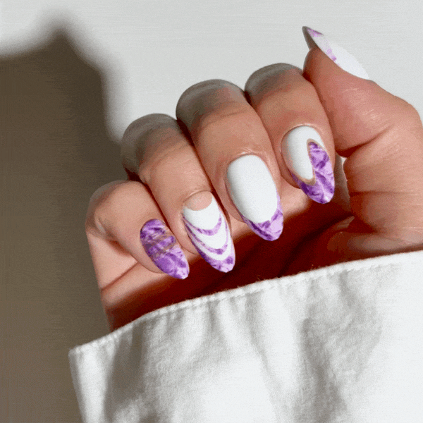 Lavender Strata - Almond Sustainable Nails