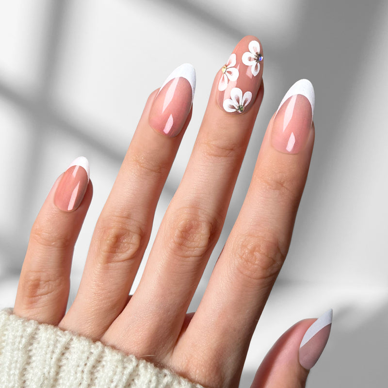 Peach Fleur - Almond Sustainable Nails
