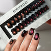 Ruby Cats Eye - Square Sustainable Nails