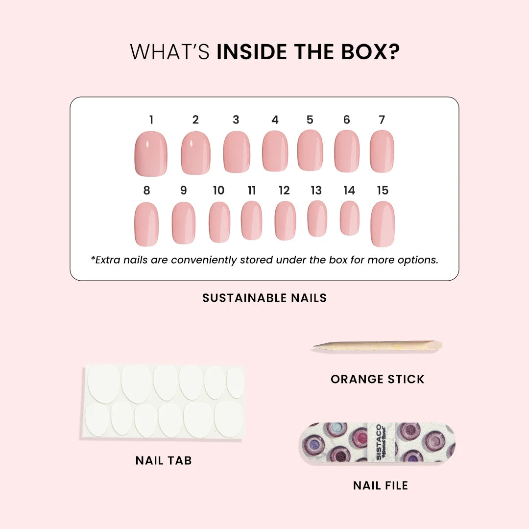 Muted Pink - Oval Sustainable Nails