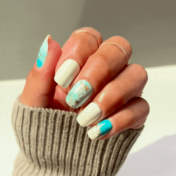 Sand and Sea - Squoval Sustainable Nails
