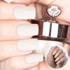 Nails featuring a soft, creamy white matte powder with a smooth, non-reflective finish.
