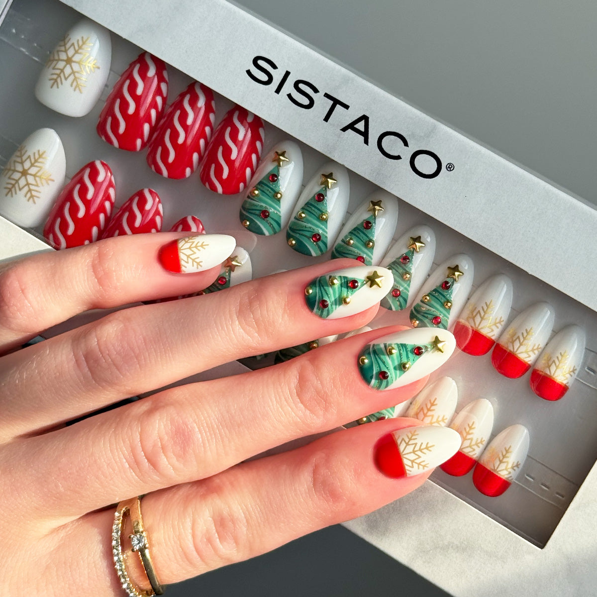 Xmas Cheer - Almond Sustainable Nails