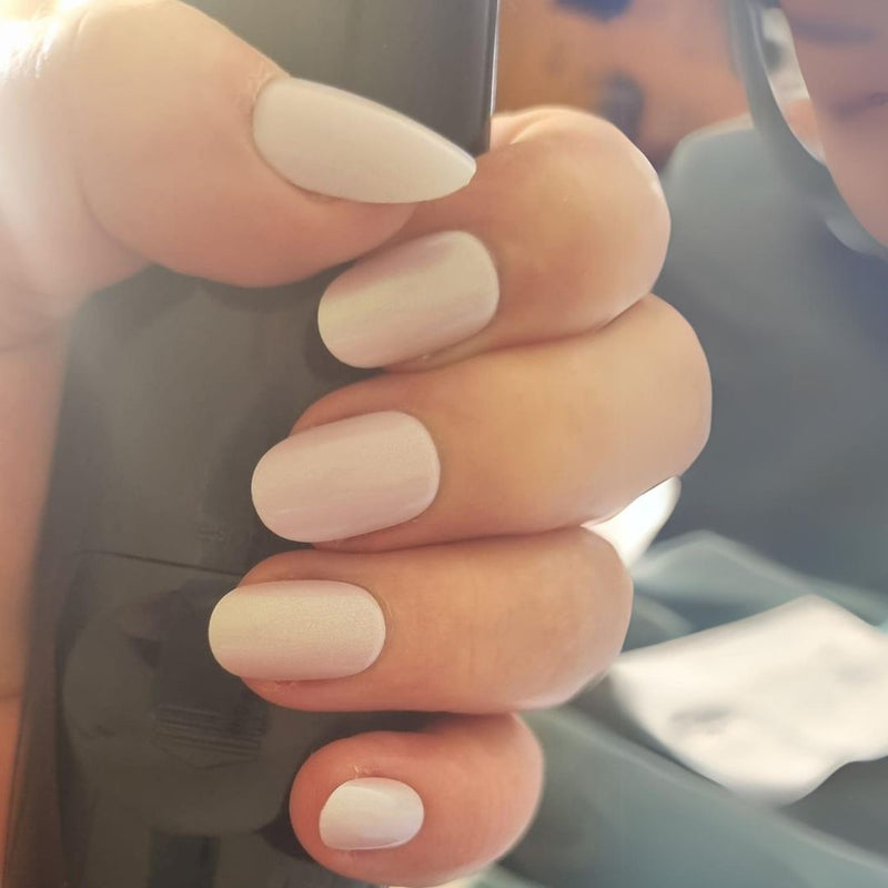 Mottled pink Glazed - Oval Sustainable Nails