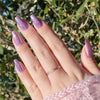 vibrant and glittery lilac shade   
